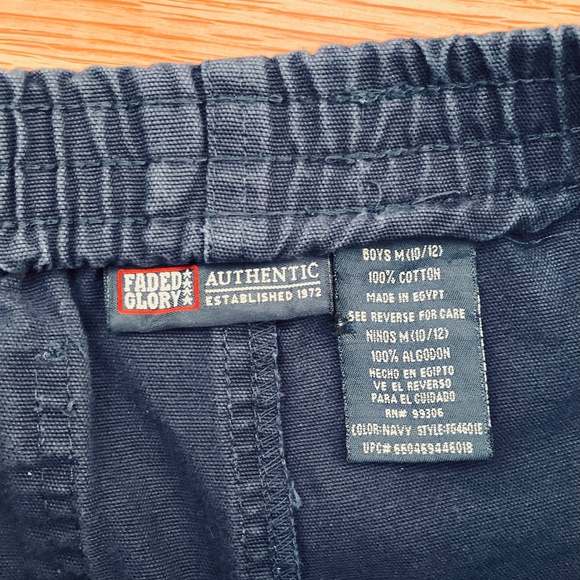 Boys size 10-12 Faded Glory navy pants with elastic waist - Picture 3 of 8